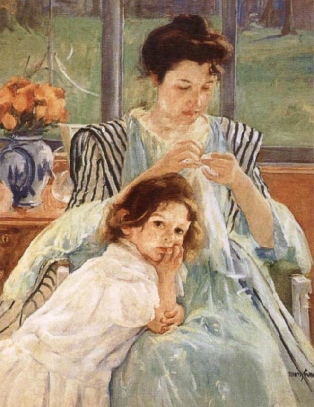Mary Cassatt Young Mother Sewing oil painting picture